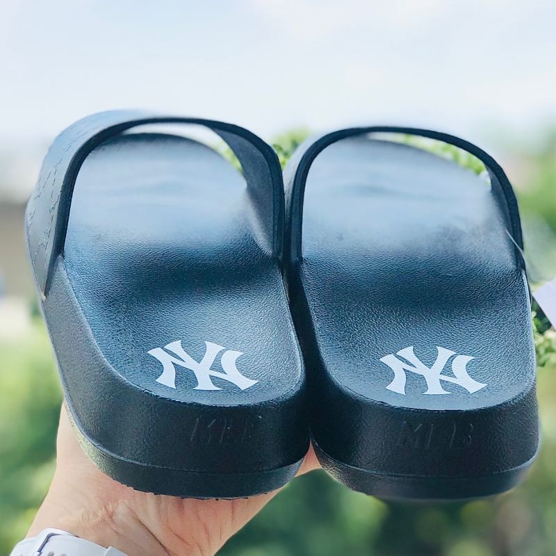 Dép unisex 𝐌𝐋𝐁 ❤️FREESHIP + Hộp❤️ dép đúc mlb monogram ny bóng chày quai ngang thể thao nam nữ in nổi NY xịn, đen