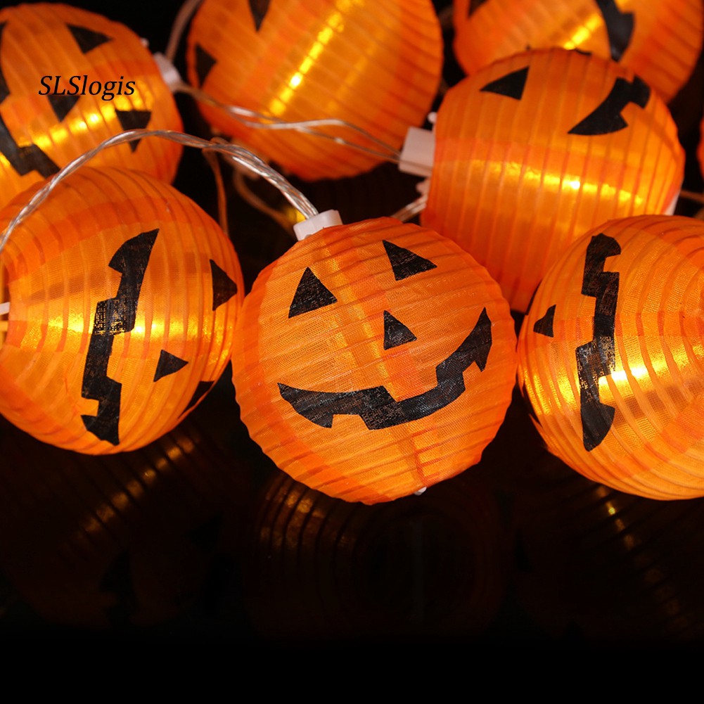 wac 6/10/20LEDs Halloween Pumpkin Lantern Party Holiday Fairy Light String Decor