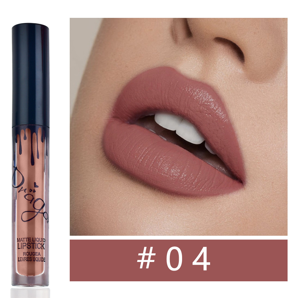 Cắn Môi Mờ Matte Lipstick Không Dính Cốc Không Phai Màu Kim Loại Màu Nude Màu Đất Đồng Lip Gloss