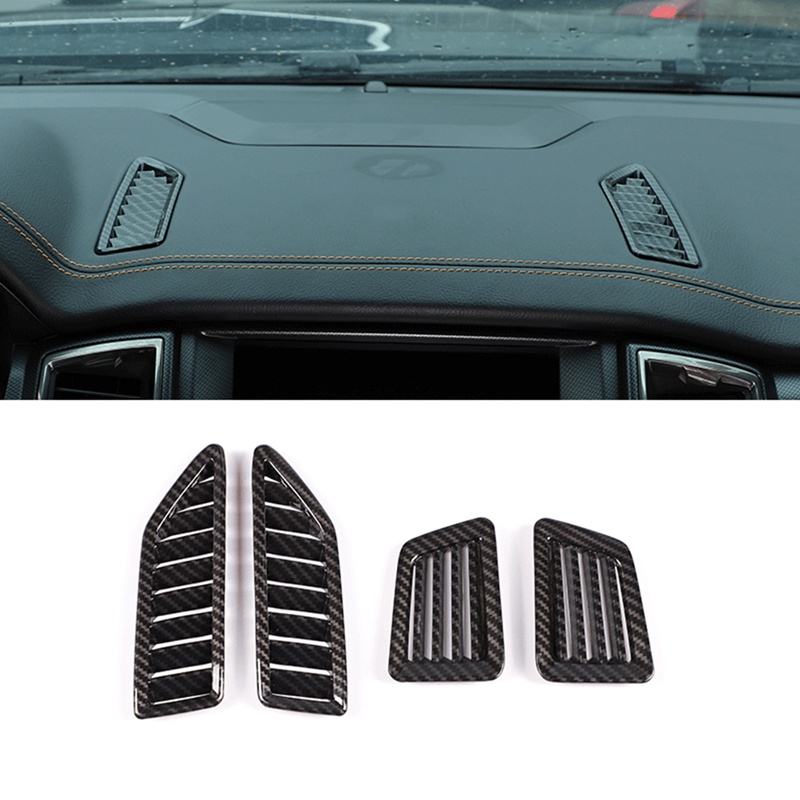 Ốp Viền Máy Điều Hòa Xe Hơi Ford Ranger 2015-2021 Chất Liệu Sợi Carbon ABS