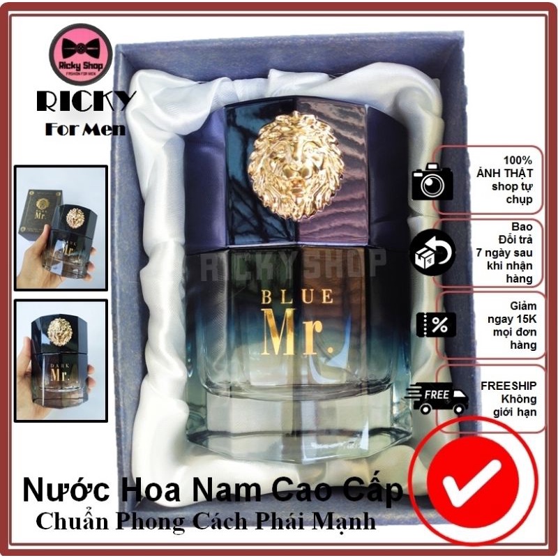 Nước Hoa Nam Chính Hãng Đầu Sư Tử BLUE DARK Mr SELLION 100Ml
