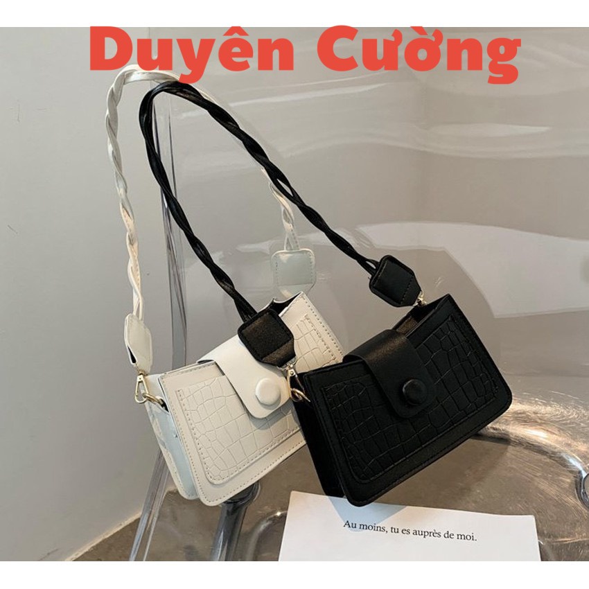 TÚI KẸP NÁCH, TÚI ĐEO VAI CÚC GỖ HÀNG CHUẨN ĐẸP HOT TREND CÓ NGĂN KHÓA KÉO DC102