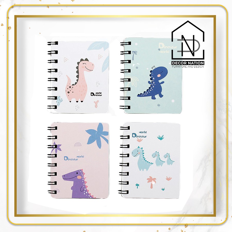 𝐇𝐎𝐓 𝐃𝐄𝐀𝐋 Sổ Tay Mini A7 kích thước 10.5x8cm 80 Trang Có Dòng Kẻ Ngang Chống Lóa - Hình Khủng Long Cute