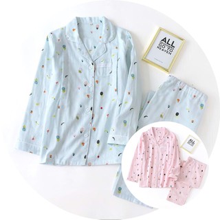 Bộ đồ bầu và sau sinh dài tay, Pyjama cho con bú BZ0011 chất mát mặc nhà mùa hè