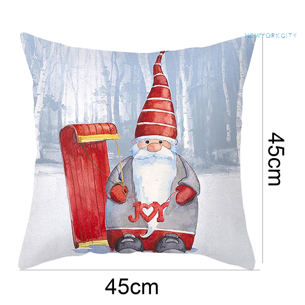 Gối từ polyester họa tiết giáng sinh chú lùn che mặt dùng trong gia đình