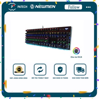 Bàn phím cơ Newmen GM550,Plate nhôm,độ bền 70 triệu lượt nhấn,IP55 chống nước, chống bụi,LED RGB-Hàng Chính Hãng,BH 24 t
