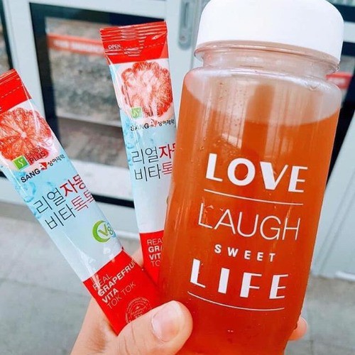 Nước Ép Bưởi Sanga Real Grapefruit Vita Tok Tok Hỗ Trợ Giảm Cân, Làm Đẹp Da 20g x 30 Gói