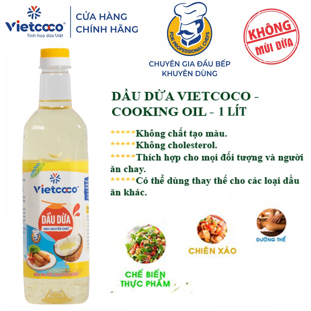 Dầu Dừa Tinh Luyện Vietcoco  - 1000ml ( Dầu chiên xào)