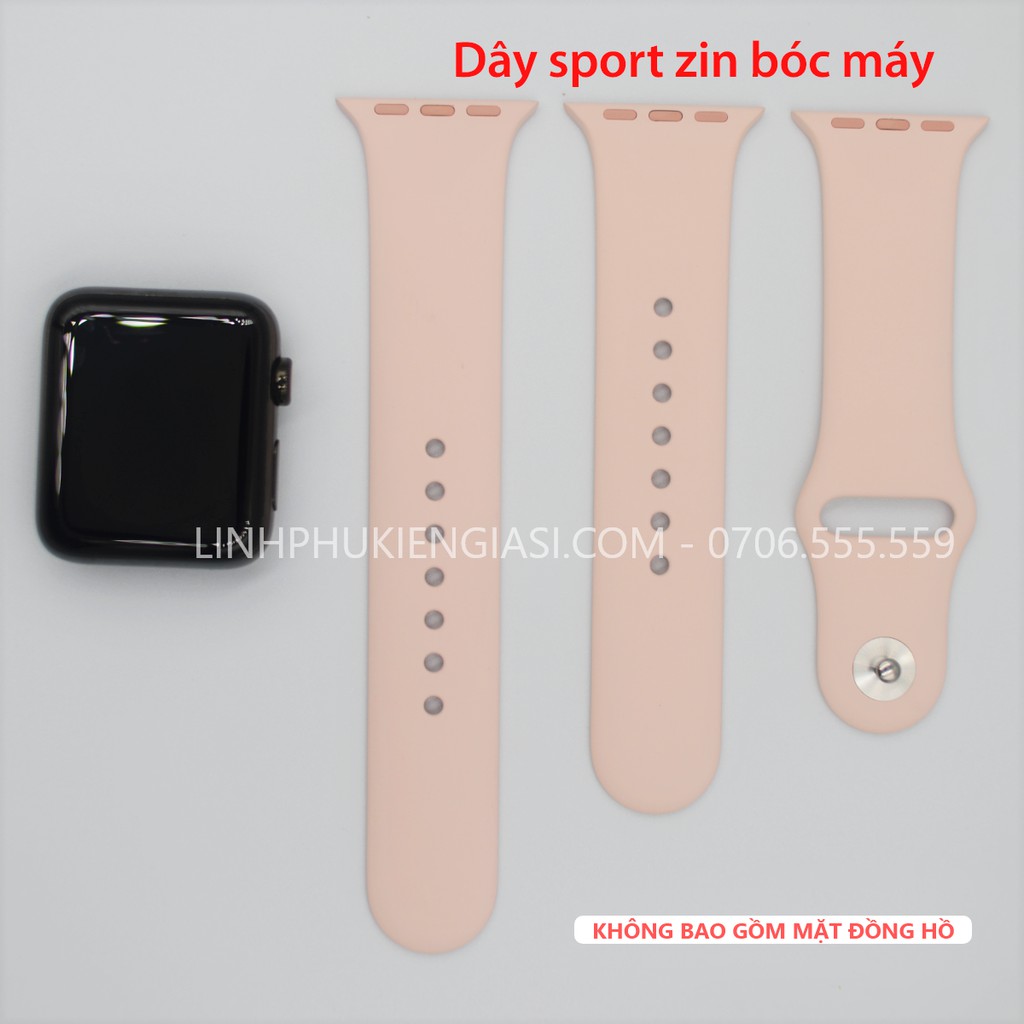 [CHÍNH HÃNG APPLE] Dây cao su sport band cho apple watch hồng pink sand s4,5 zin bóc máy