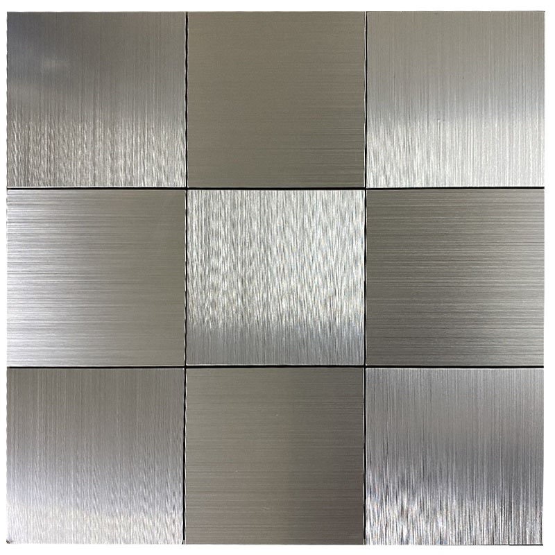 Gạch dán alu mosaic tự dán màu bạc trang trí nhà cửa