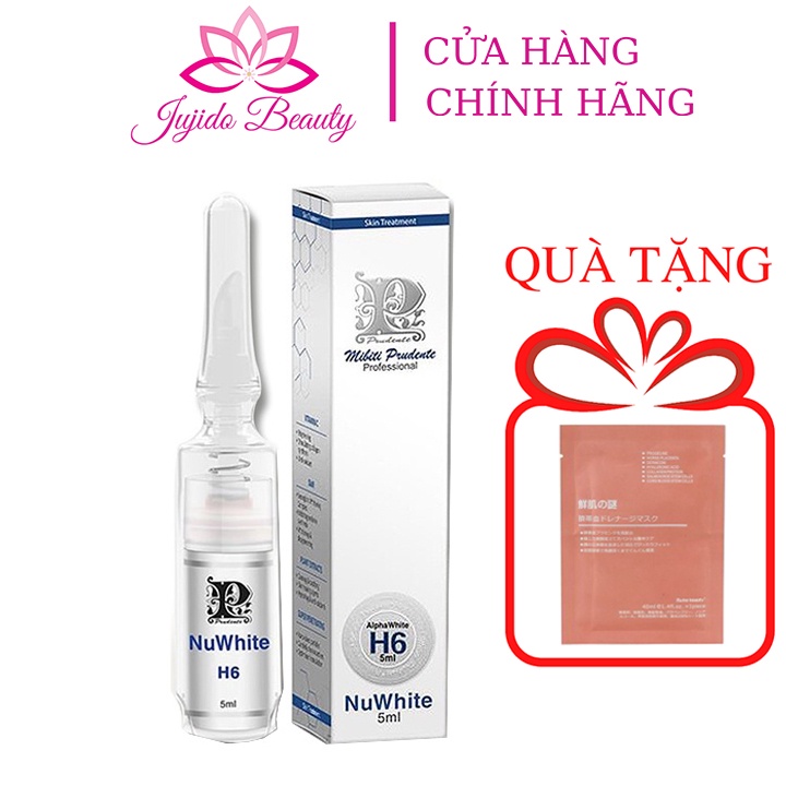 Kem Thâm Nách, Mông, Bẹn Nuwhite H6, Kem Làm Hồng Alphawhite Mibiti Prudente 5ml Khử Thâm Vùng Da Trắng Mịn Tươi Sáng