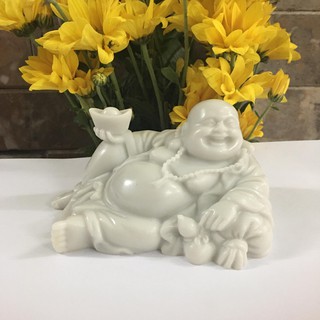 Tượng Phật Di Lặc màu trắng chỉ 99k dài 13.5 cm cao 9 cm
