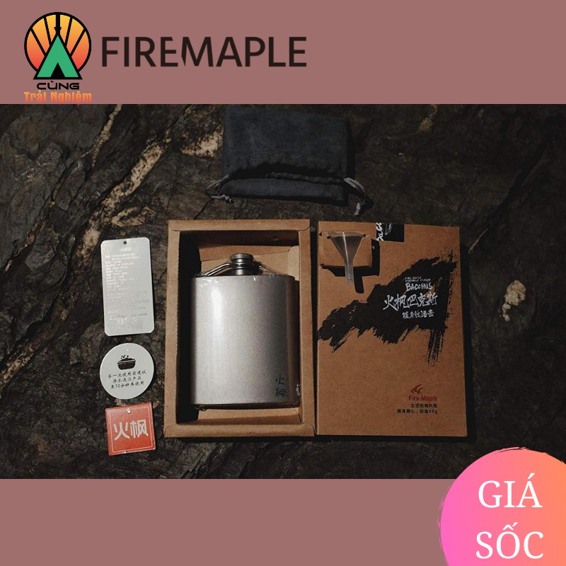 [CHÍNH HÃNG] Bình Đựng Rượu Bacchus 200ml Dã Ngoại Chuyên dụng Fire Maple Siêu Nhẹ Titanium Hip Flask