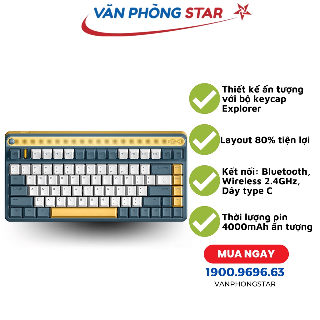 Bàn phím cơ không dây iQunix A80 Explorer RGB