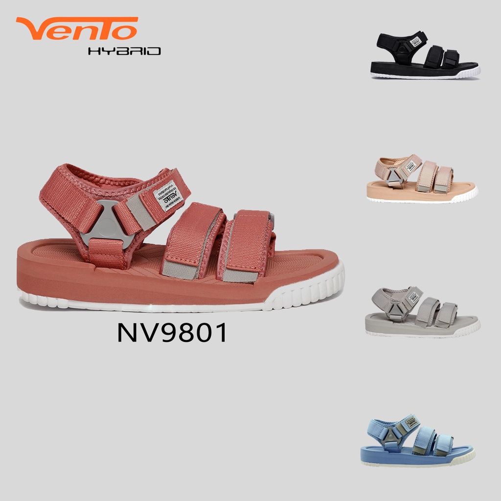 Giày Sandal Vento Unisex 3 Quai NV9801P Hồng Đậm (Nâu)