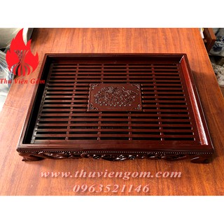 Khay ấm chén nhựa giả gỗ, khay trà vân gỗ loại 1