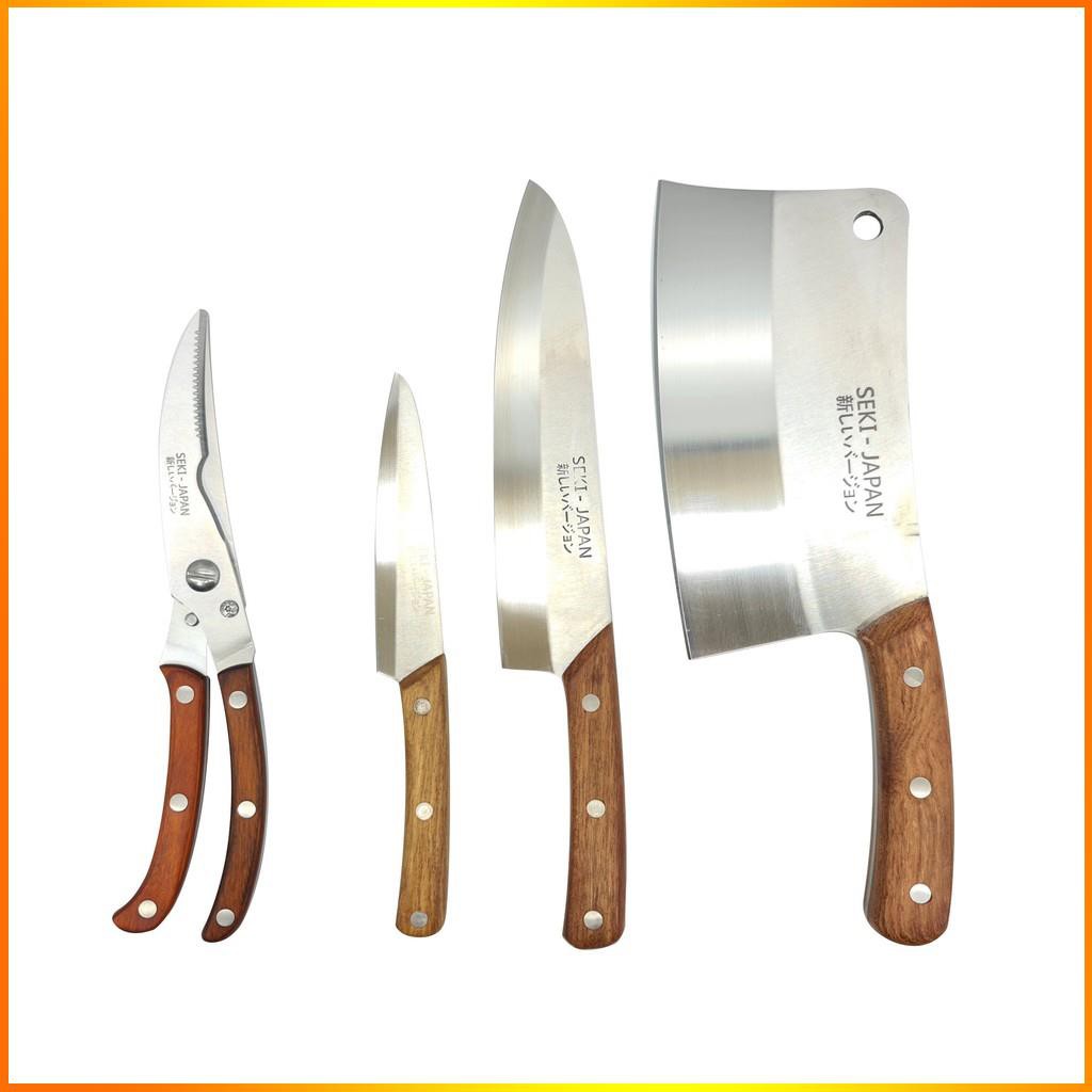 Bộ Dao Nhật 4 Món Inox 304 Nguyên Khối Cao Cấp Chống Gỉ