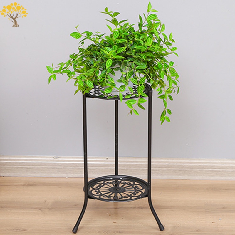 Giá Đỡ Chậu Cây 2 Tầng Bằng Kim Loại Trang Trí Nhà Cửa / Ngoài Trời