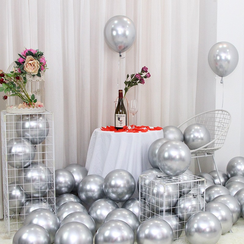 10pcs Metal Texture Balloon 10 inch Party Birthday Wedding Chromium plated Balloons