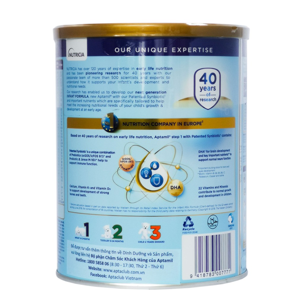 [CHÍNH HÃNG] Sữa Bột Aptamil số 1 New Zealand Infant Formula 900g