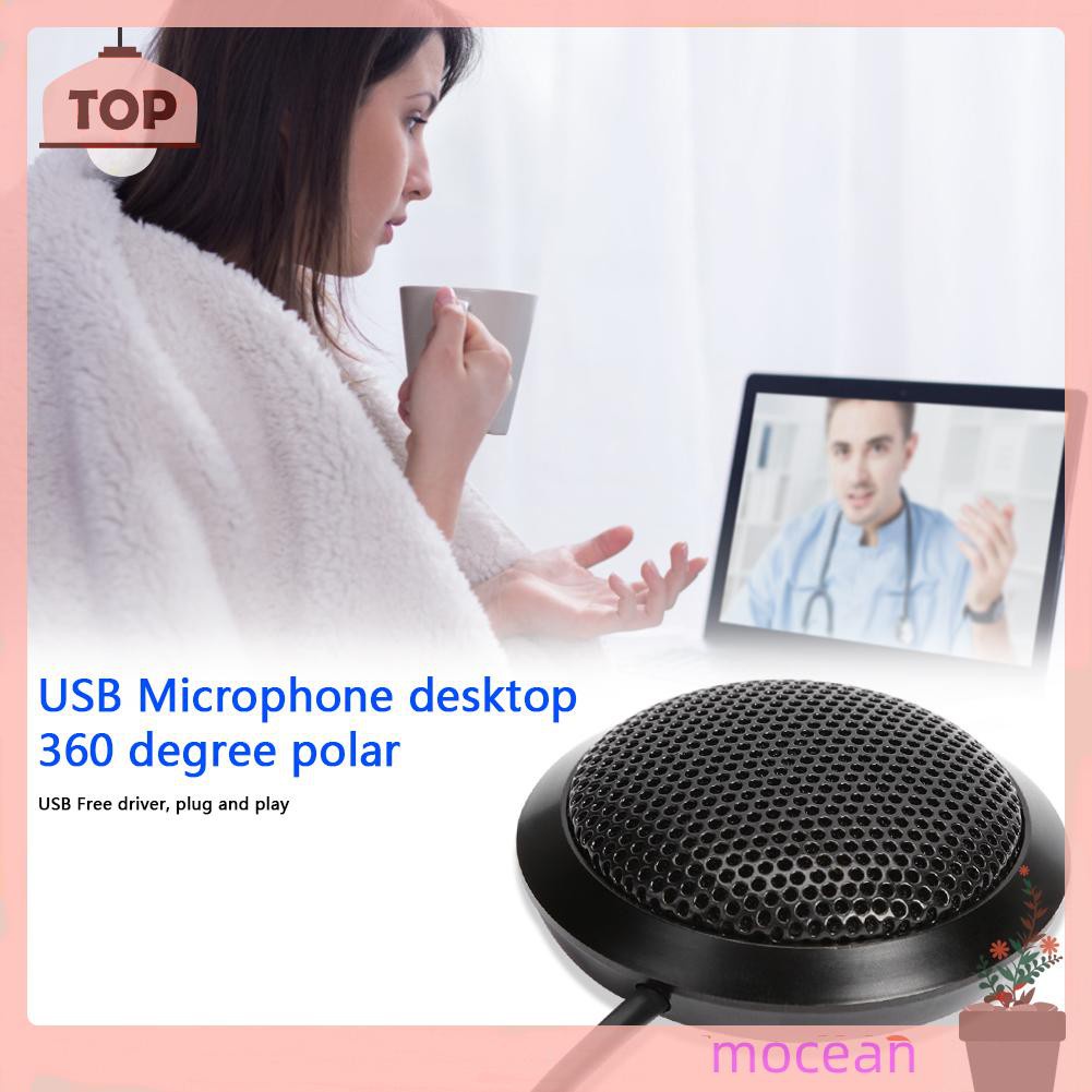 Mocean USB Omni-directional 360 Pickup Condenser Microphone Desktop Computer Mic