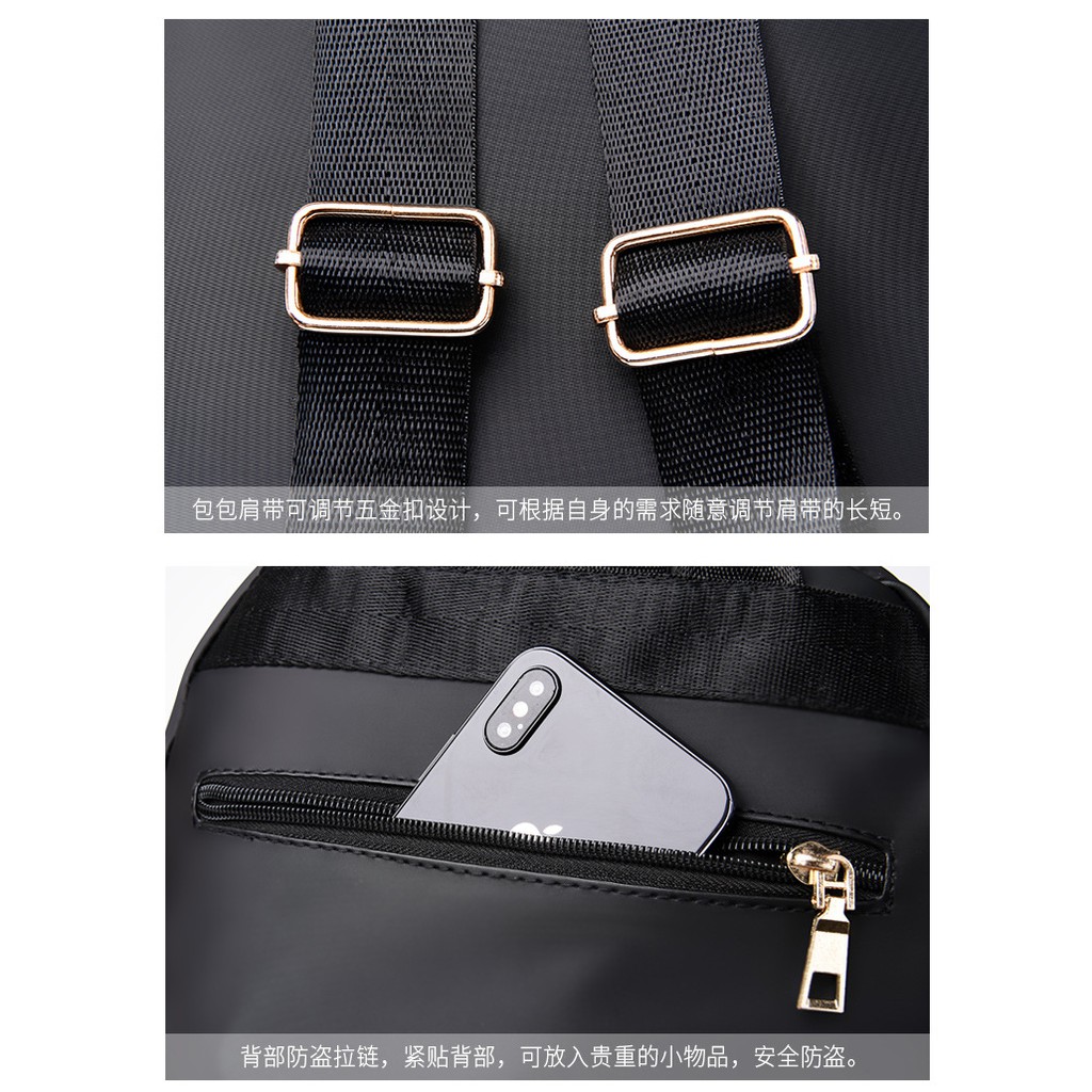 Ba lô nữ cao cấp chống thấm nước mạ khóa vàng