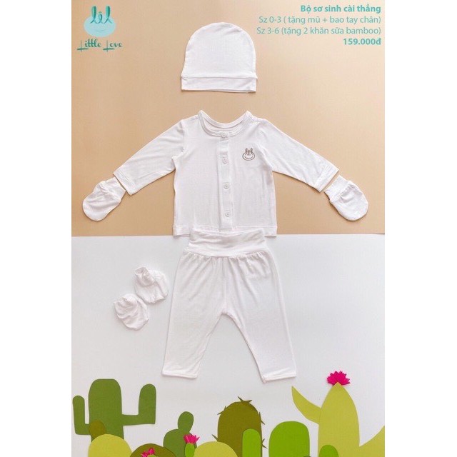 Bộ sơ sinh cài thẳng Little Love