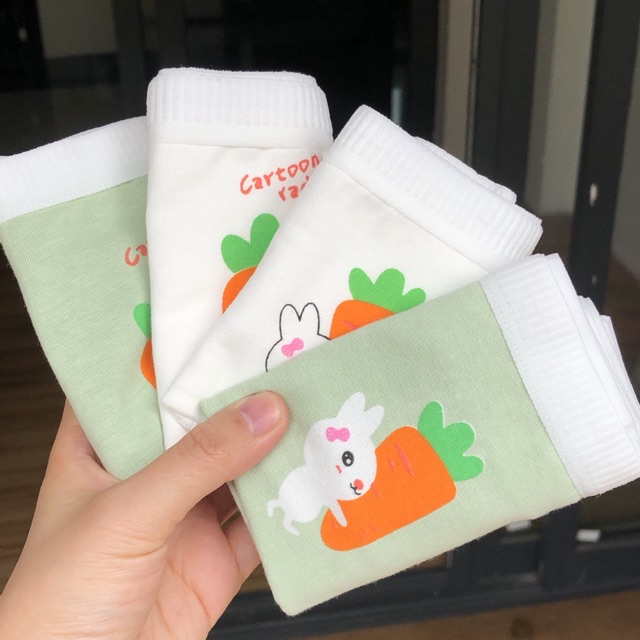 [Có video sản phẩm] Quần lót nữ vải cotton hoạ tiết carot