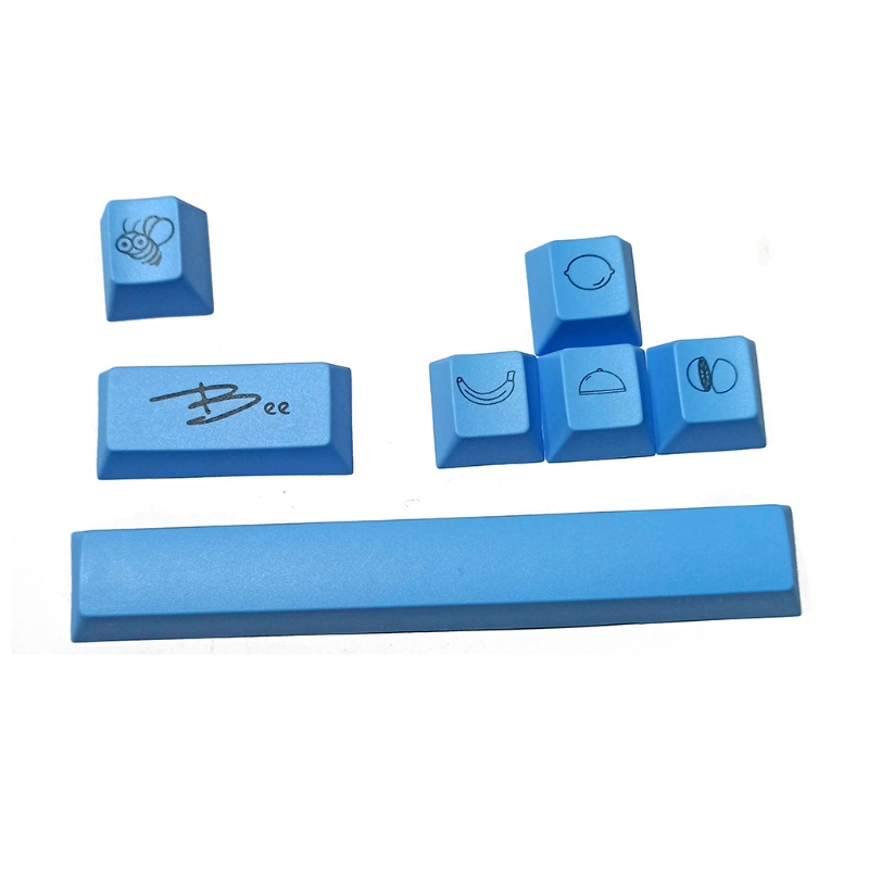 zzz 7pcs PBT 6.25U Spacebar Keycap Set Dye-Subbed Keycap for Mechanical Keyboard