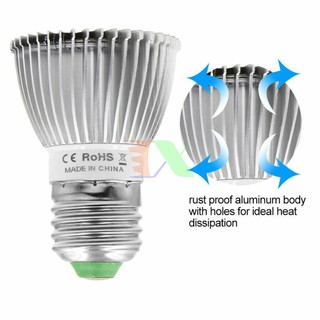 Đèn Trồng Cây Trong Nhà 28W, Chuôi E27, Chip Led SMD 5730, Tản Nhiệt Nhôm, Quang Hợp Trong Nhà