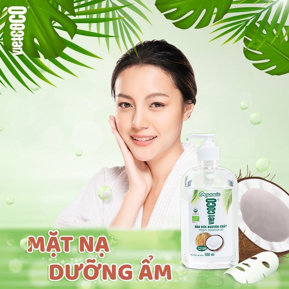 Dầu Dừa VIETCOCO Nguyên Chất 100% Ép Lạnh Organic Dạng Chai Xịt Làm Đẹp, Dưỡng Da, Tóc,Tẩy Trang, Massage, Ngừa Rạn Da