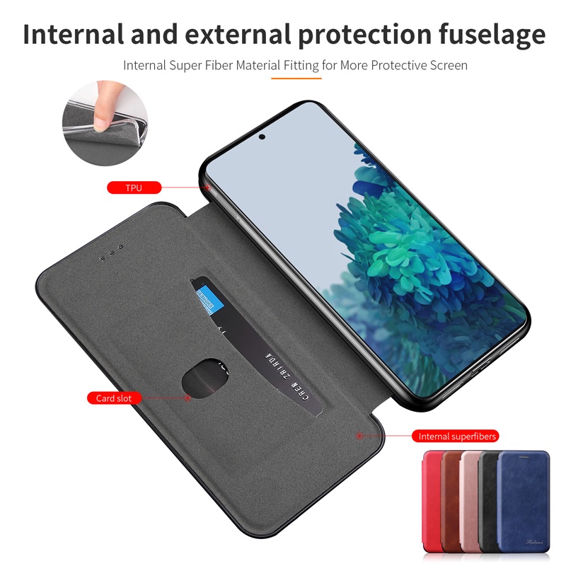 Ốp Điện Thoại Da PU Kiểu Ví Lật Từ Tính Có Đế Cho Samsung Galaxy S20 S21 S22 Plus Ultra FE 5G