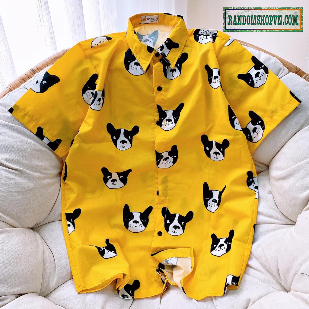 Áo sơ mi hoạ tiết cún dễ thương.