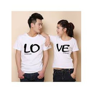 Áo cặp hình chữ Love cực đẹp ( màu trắng, gồm 2 cái)