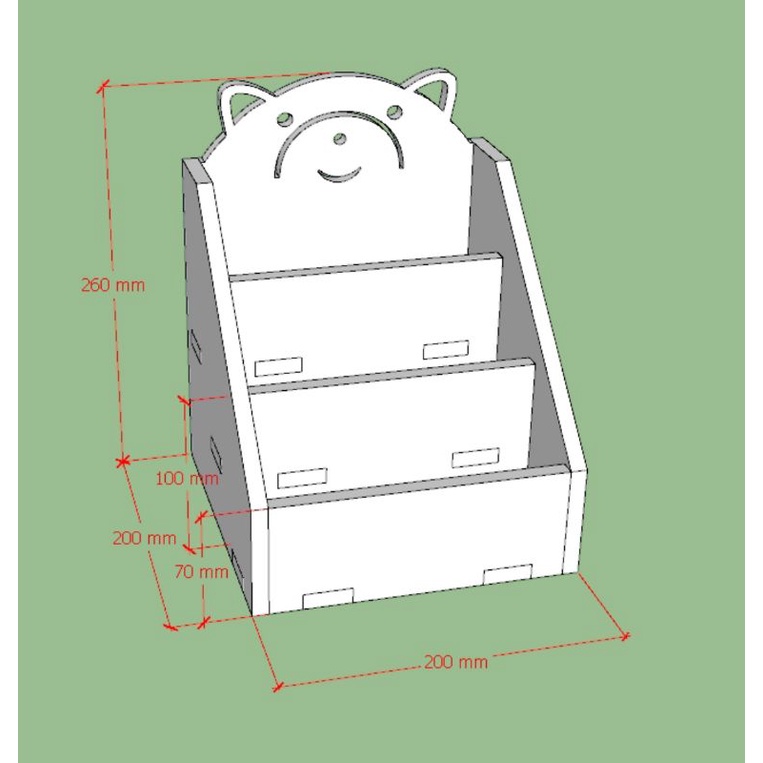 Kệ để sách hình gấu size mini tháo lắp đa năng
