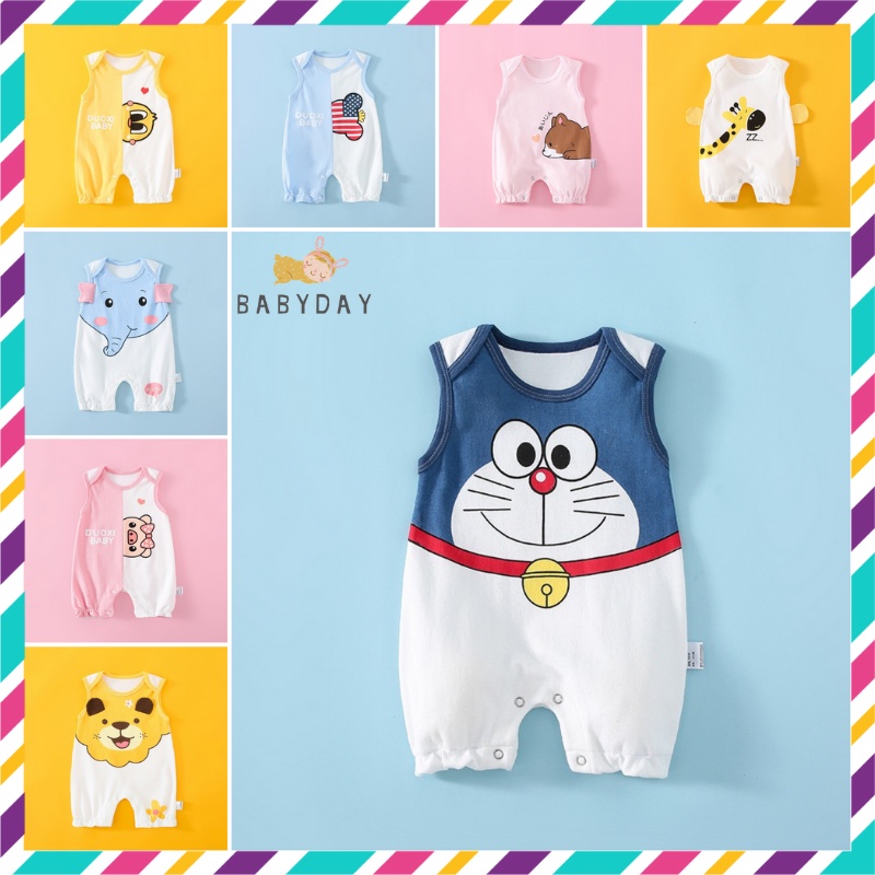 Body Đùi Sát Nách Cho Bé Trai Bé Gái Dễ Thương Vải Cotton Thoáng Mát Mềm Mịn Cho Bé 3-12kg