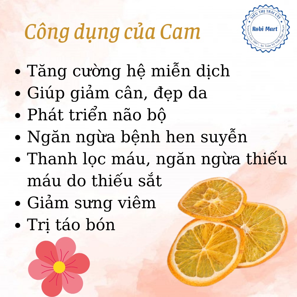 100 gram Cam vàng thái lát sấy loại 1