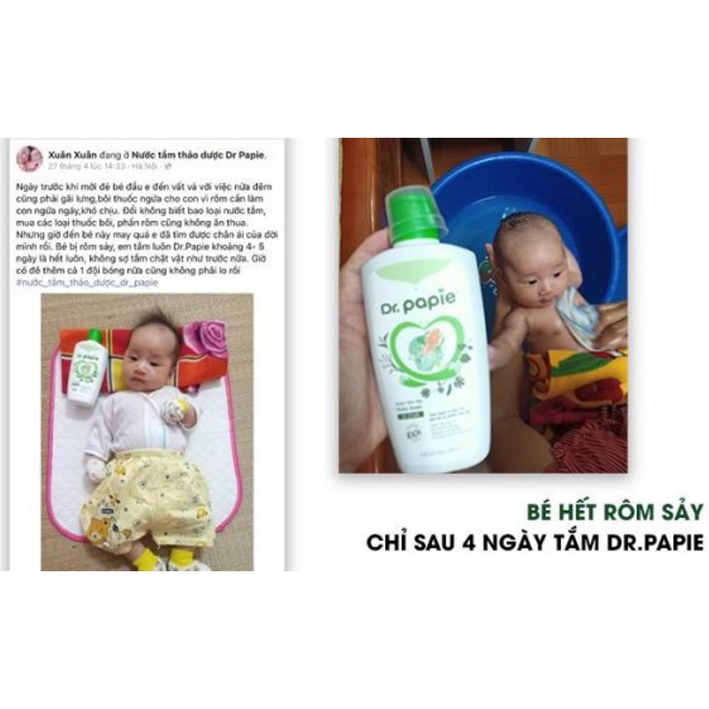 Chai Nước Tắm Gội Thảo Dược An Toàn Cho Trẻ Sơ Sinh Dr.Papie 230ml (Hàng Việt Nam Chất Lượng Cao)