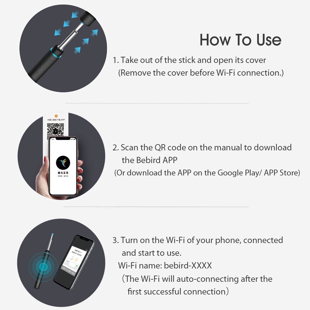 Dụng cụ lấy ráy tai thông minh Xiaomi Bebird T5 Bộ lấy ráy tai Xiaomi Bebird M9 Pro