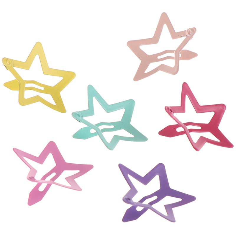 Set 6 Kẹp Tóc Kim Loại Hình Ngôi Sao Dễ Thương Cho Bé Gái