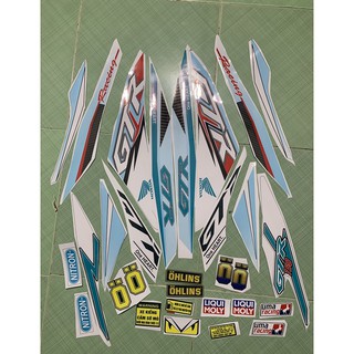 tem winner 150 GTR trắng xanh cao cấp