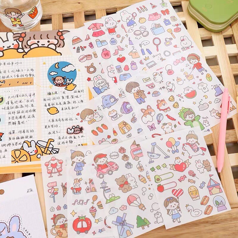 (UP19)Set 4 tấm sticker nhiều hình