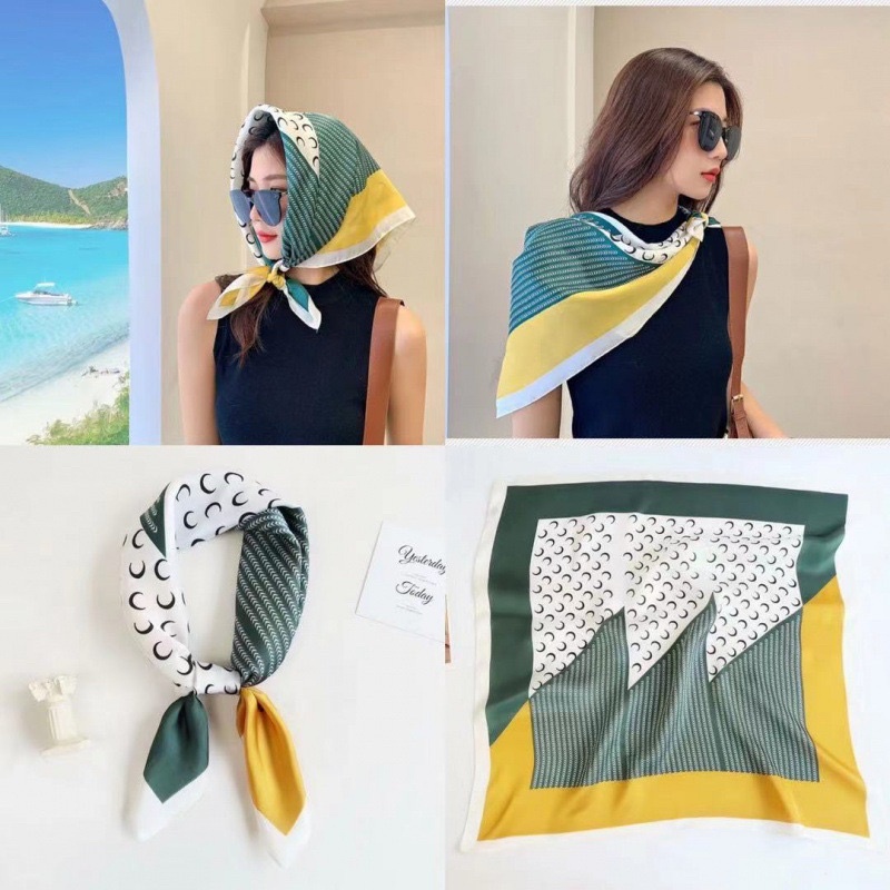 Khăn Bandana 70*70cm Khăn Turban Lụa Vuông Dùng Quàng Cổ, Áo Yếm, Buộc Tóc, Quấn Túi Dễ Tạo Kiểu