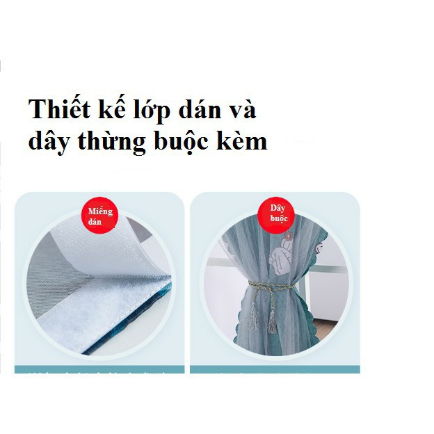 Rèm cửa dán tường 2 lớp 👇FREE SHIP👆, rèm cửa chống nắng tiện lợi, mẫu họa tiết siêu xinh