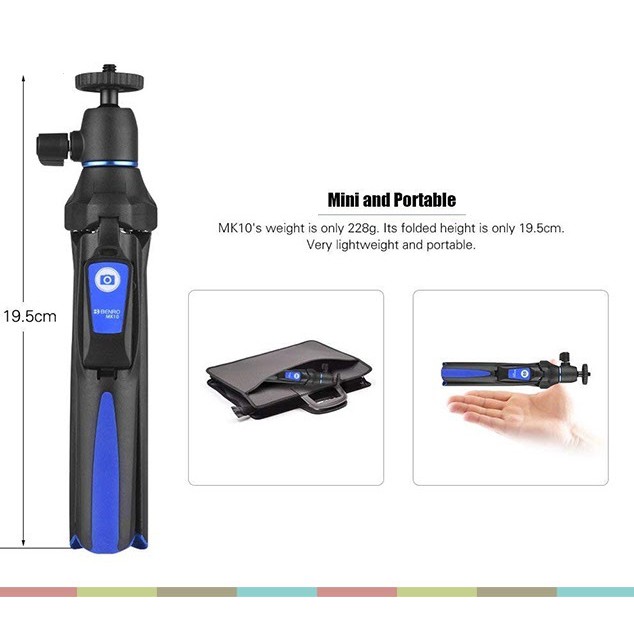 Gậy selfie bluetooth tích hợp tripod cao cấp Benro Mk10