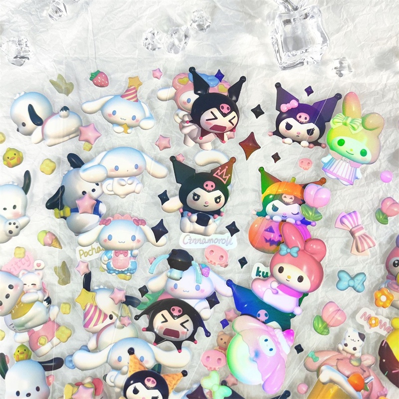 1 Tấm Nhãn Dán Trang Trí Hành Lý / Ván Trượt / Laptop Họa Tiết Hoạt Hình Kuromi My Melody Girl Màu Gradient Dễ Thương Diy