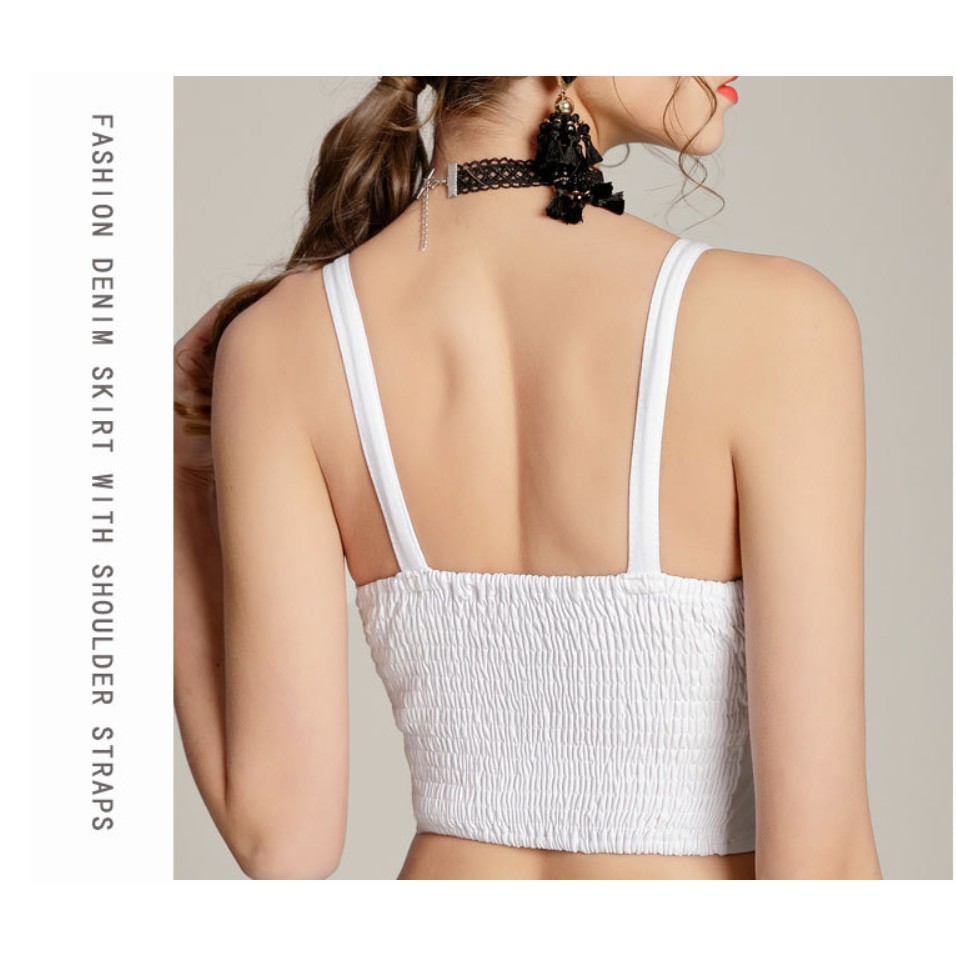 Áo Hai Dây Croptop Có Đệm Ngực Cao Cấp Mới CT190