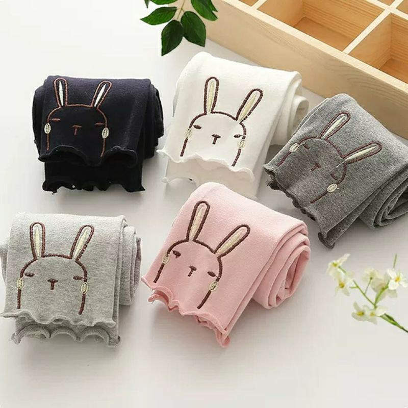 HOT TRAND | QUẦN LEGGING THÊU THỎ TAI DÀI XINH XẮN | CHO BÉ 8-18KG | VIDEO THẬT | KISS PLAZA