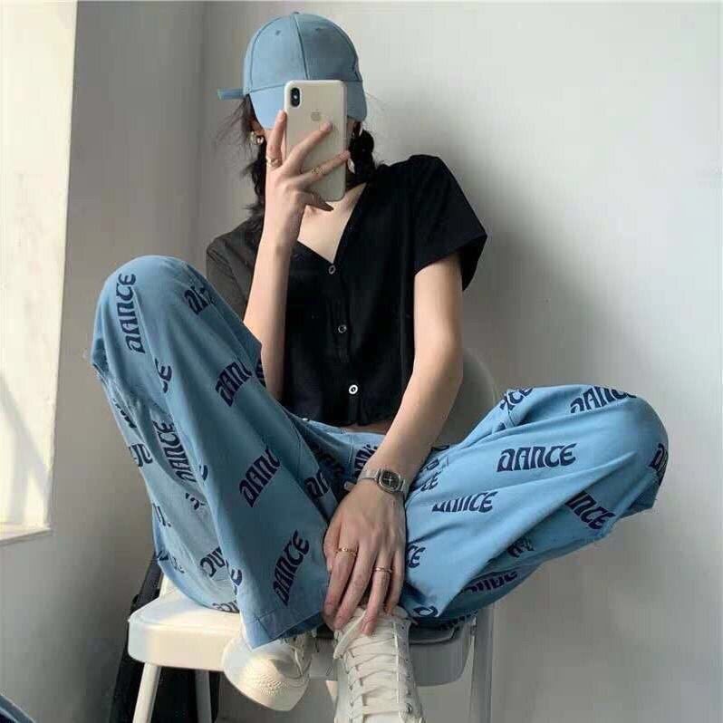 Quần Dài Nữ Ống Rộng Lưng Cao Thời Trang Hàn Quốc