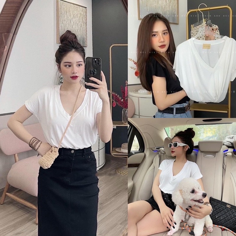 Áo phông cổ tim siêu hot hit